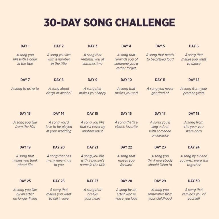 30 day music challenge