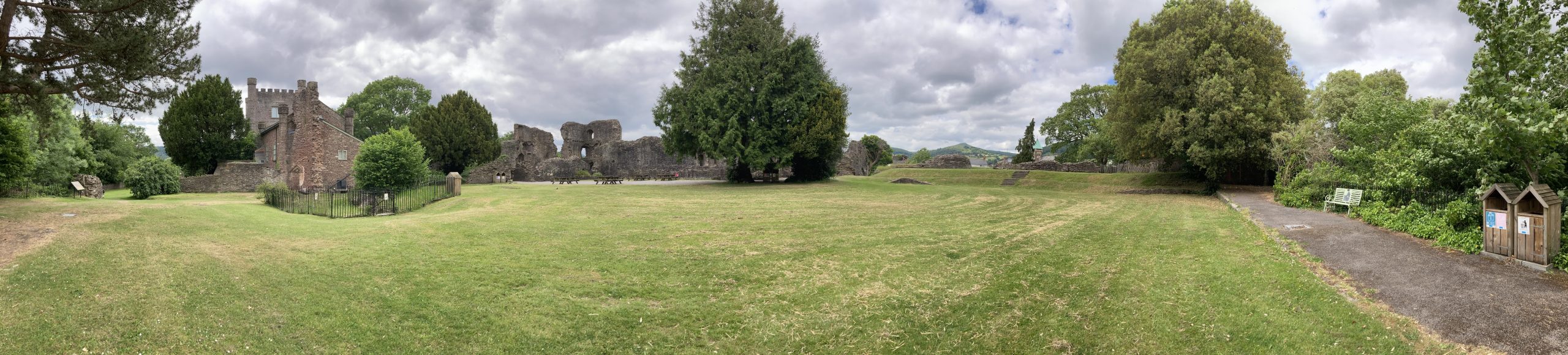 Panoramic shot inside the castle grounds