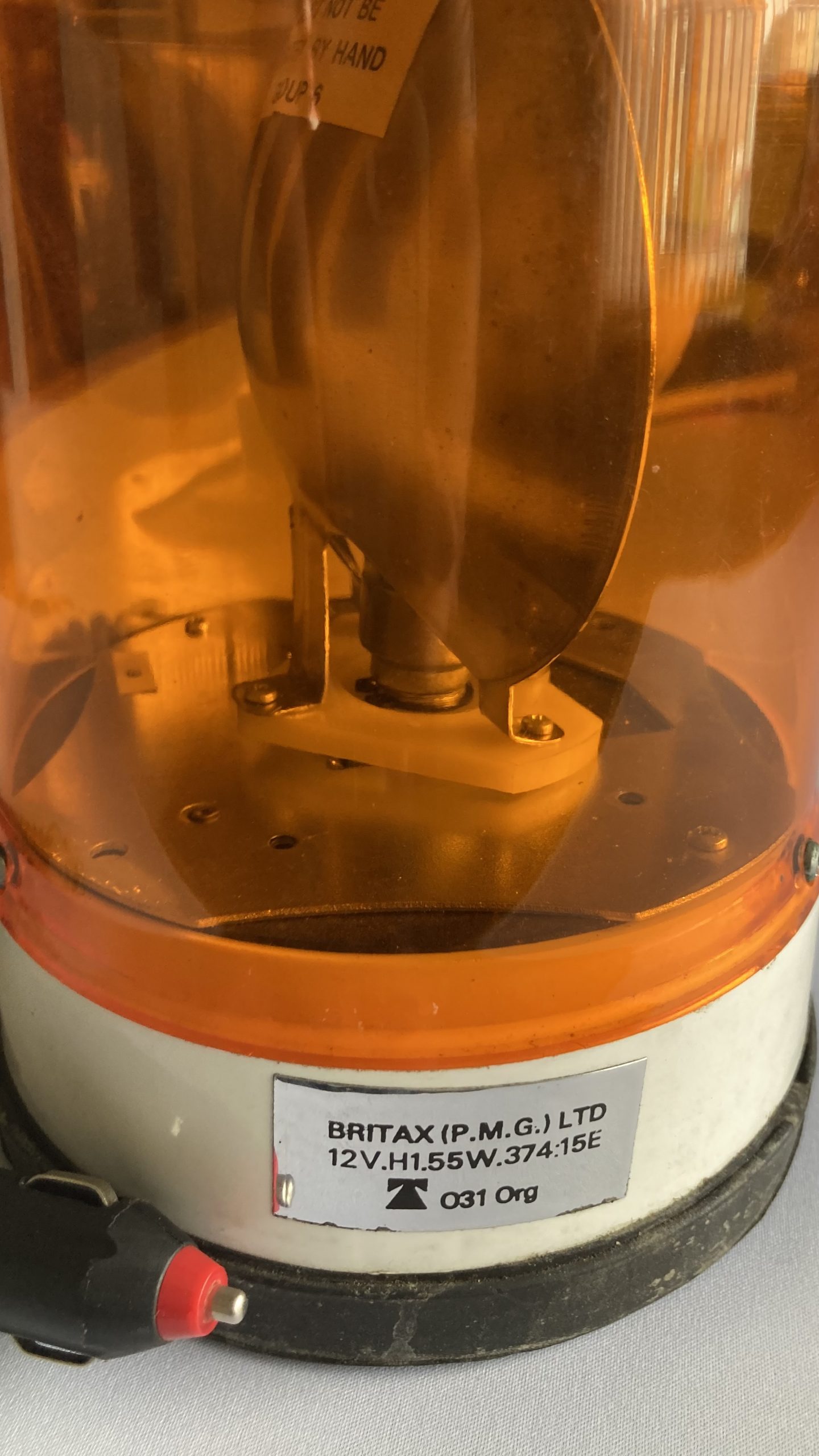 Adam's Tat - a rotating amber beacon