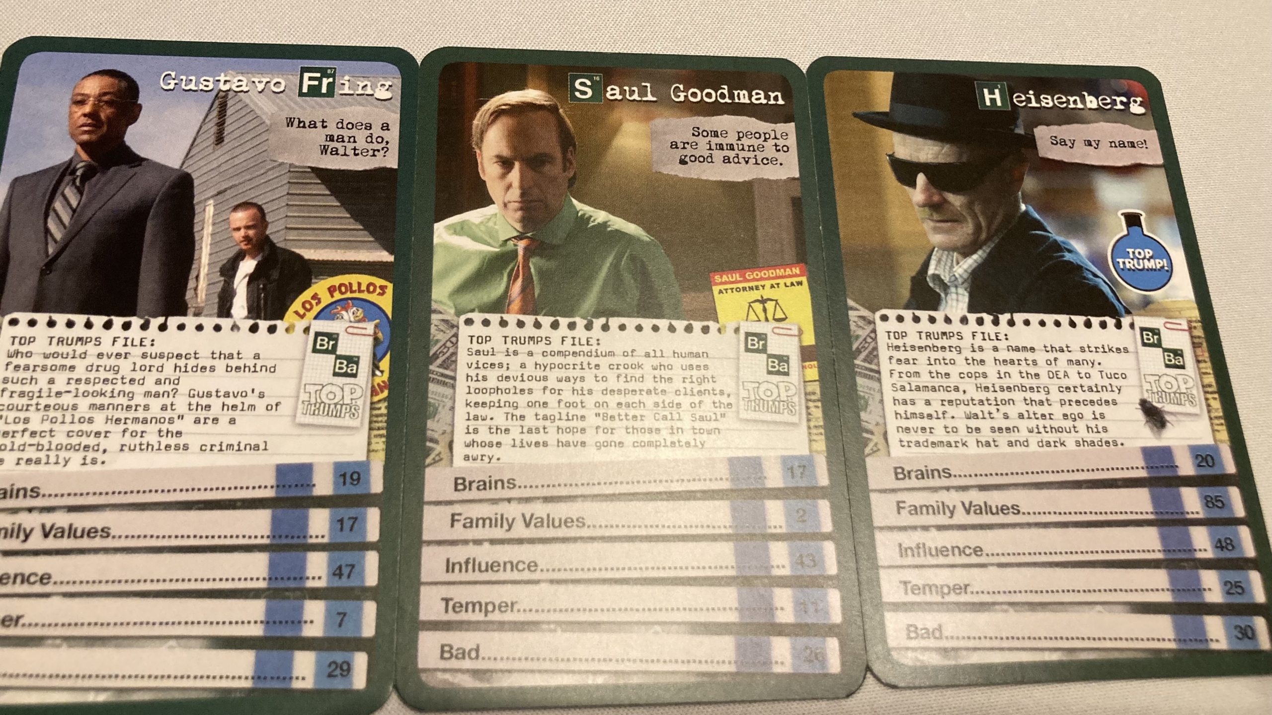 Playing Breaking Bad Top Trumps