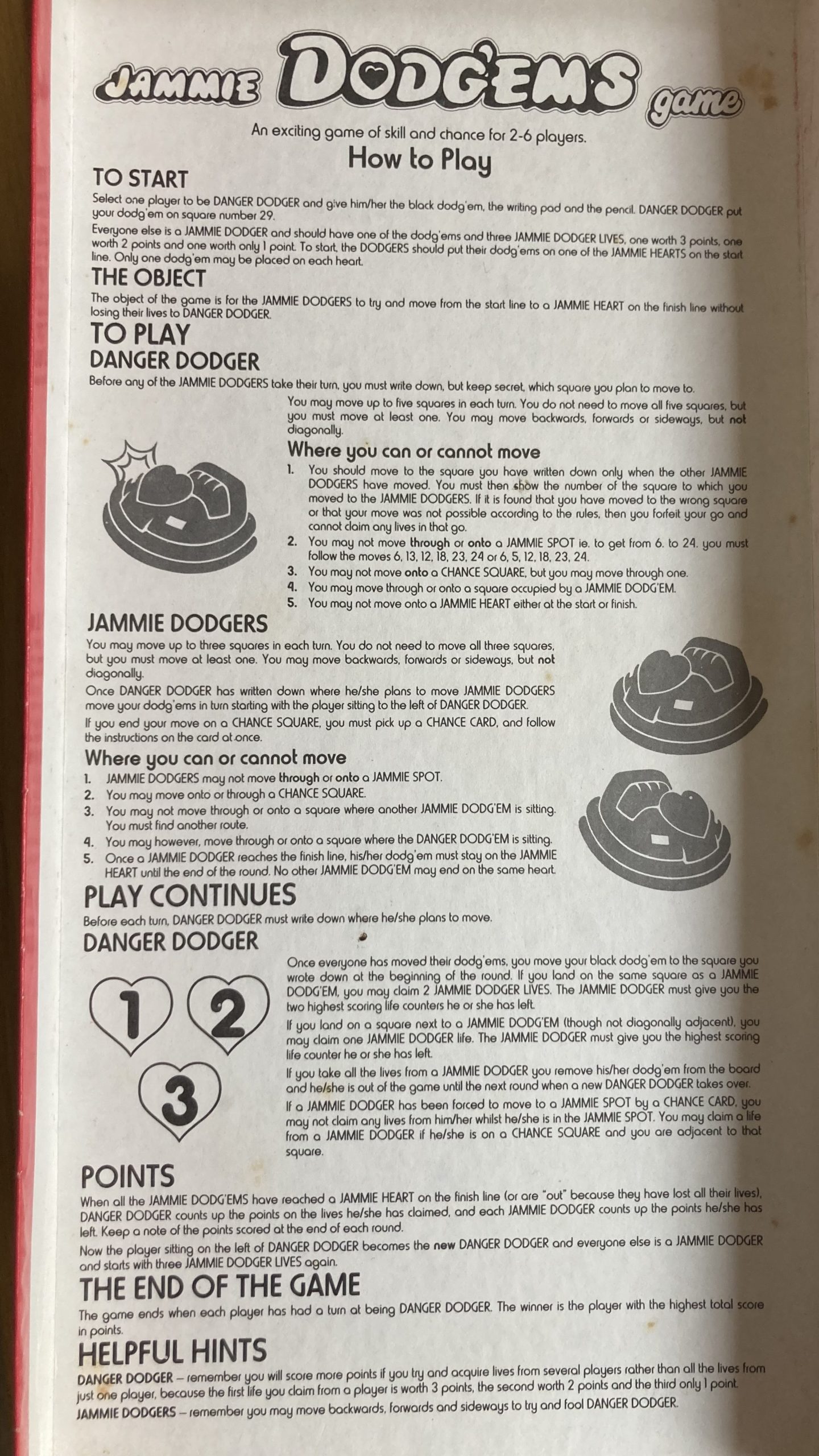 Jammie Dodg'ems Game rules