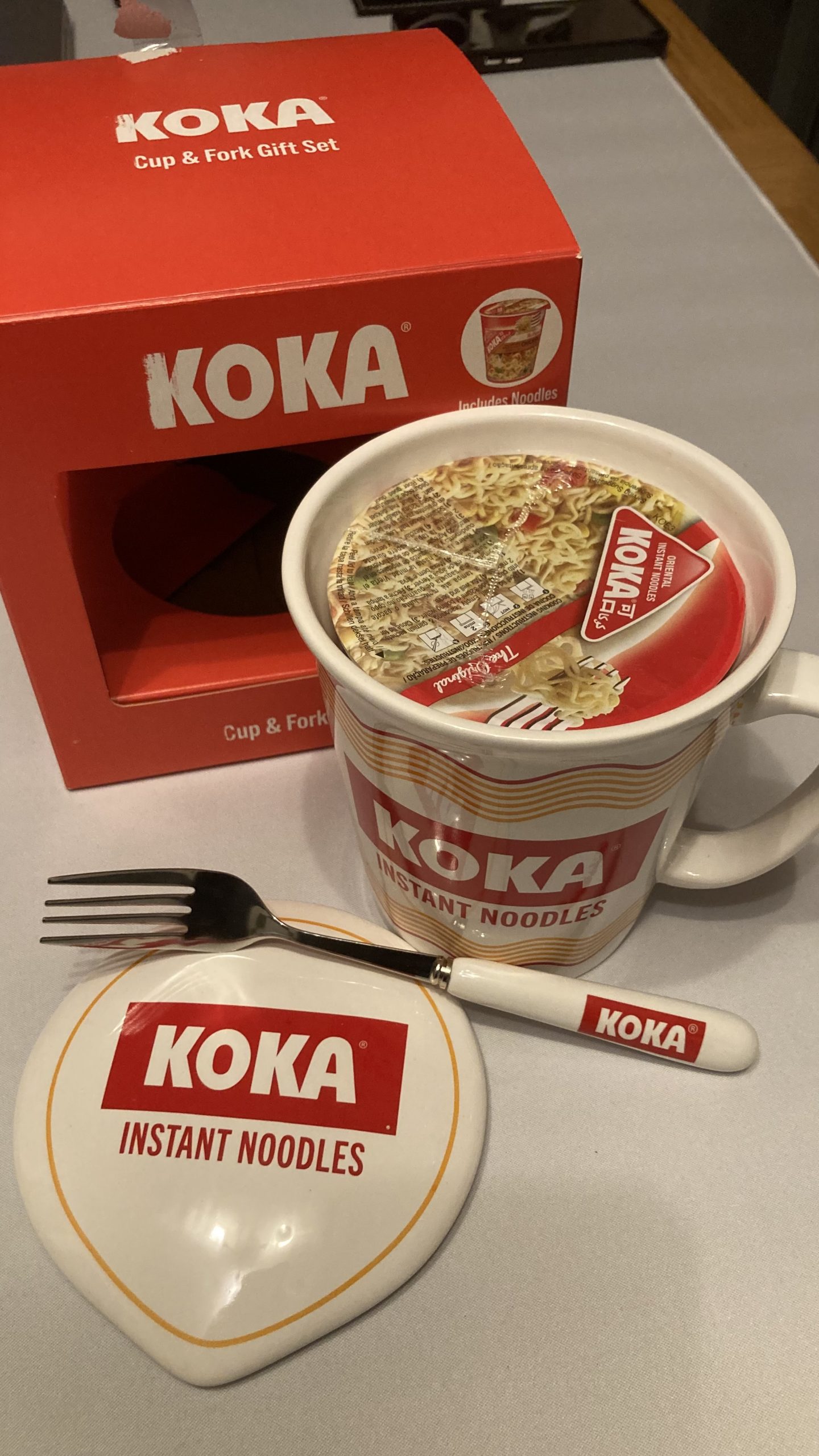 Karen's birthday present from Adam - a big noodle mug set