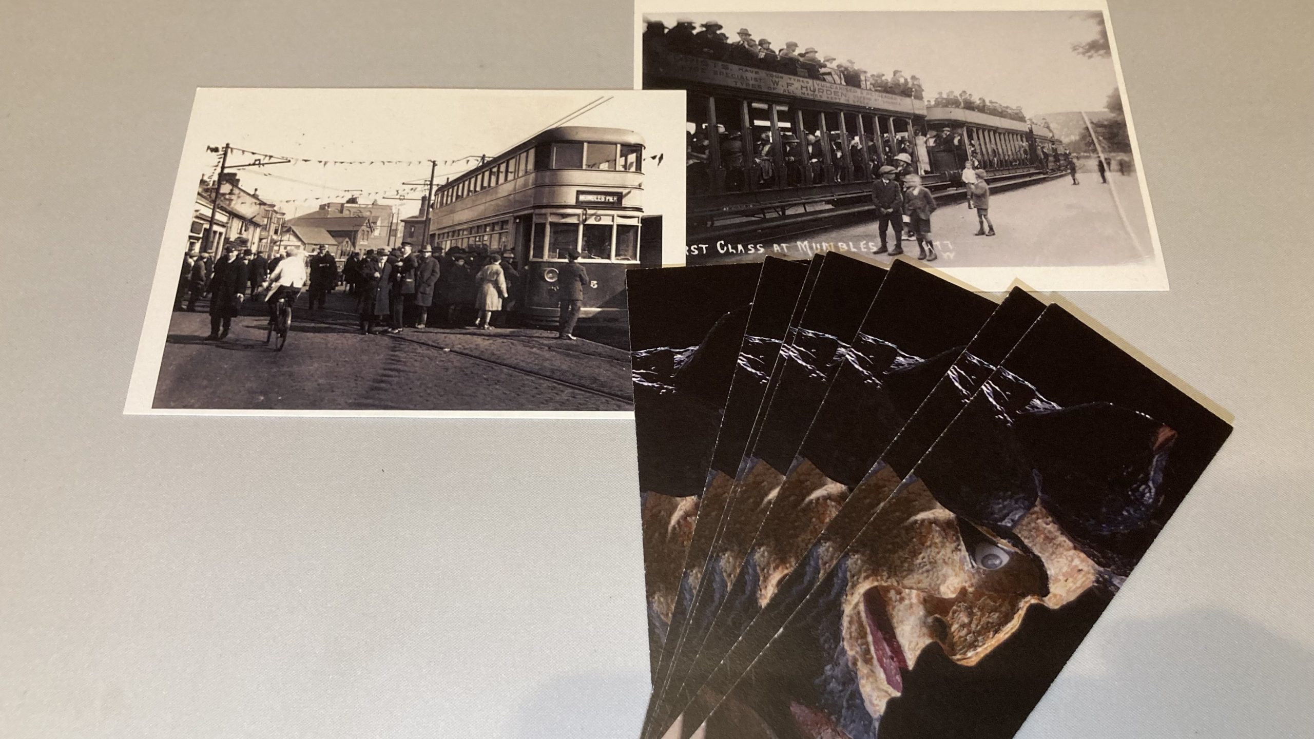 The postcards and Old Nick bookmarks from Swansea Museum - email us if you'd like the chance to win one.