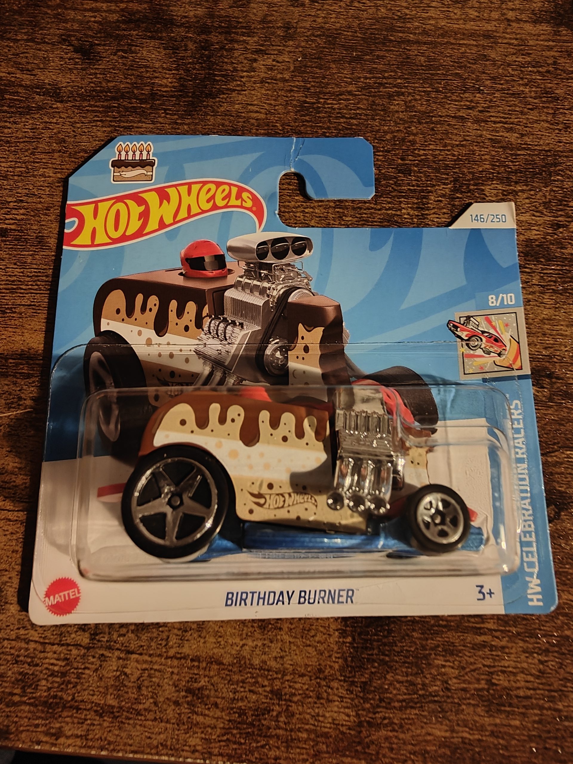 Karen's birthday present from Adam - a bithday cake Hot Wheels