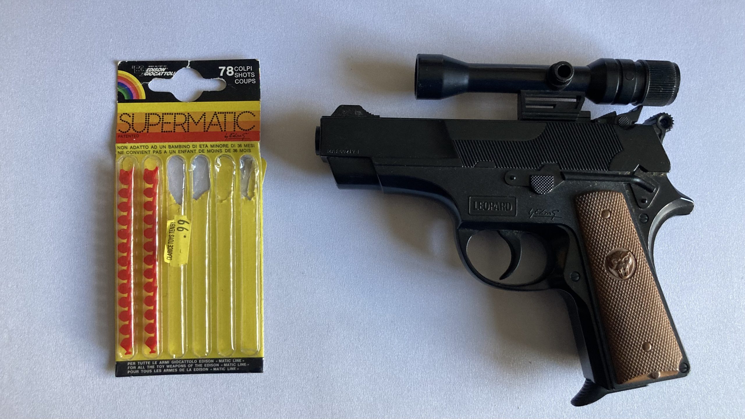 Adam's tat - his favourite ever cap gun from childhood