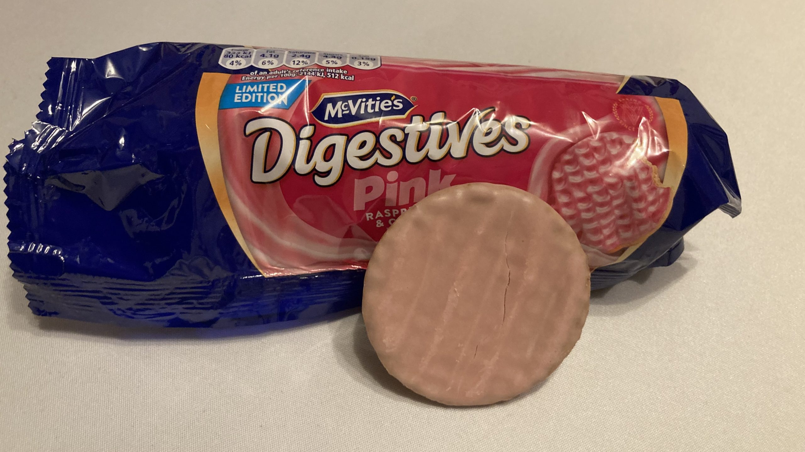 An underwhelming shade of pink, compared to the packaging