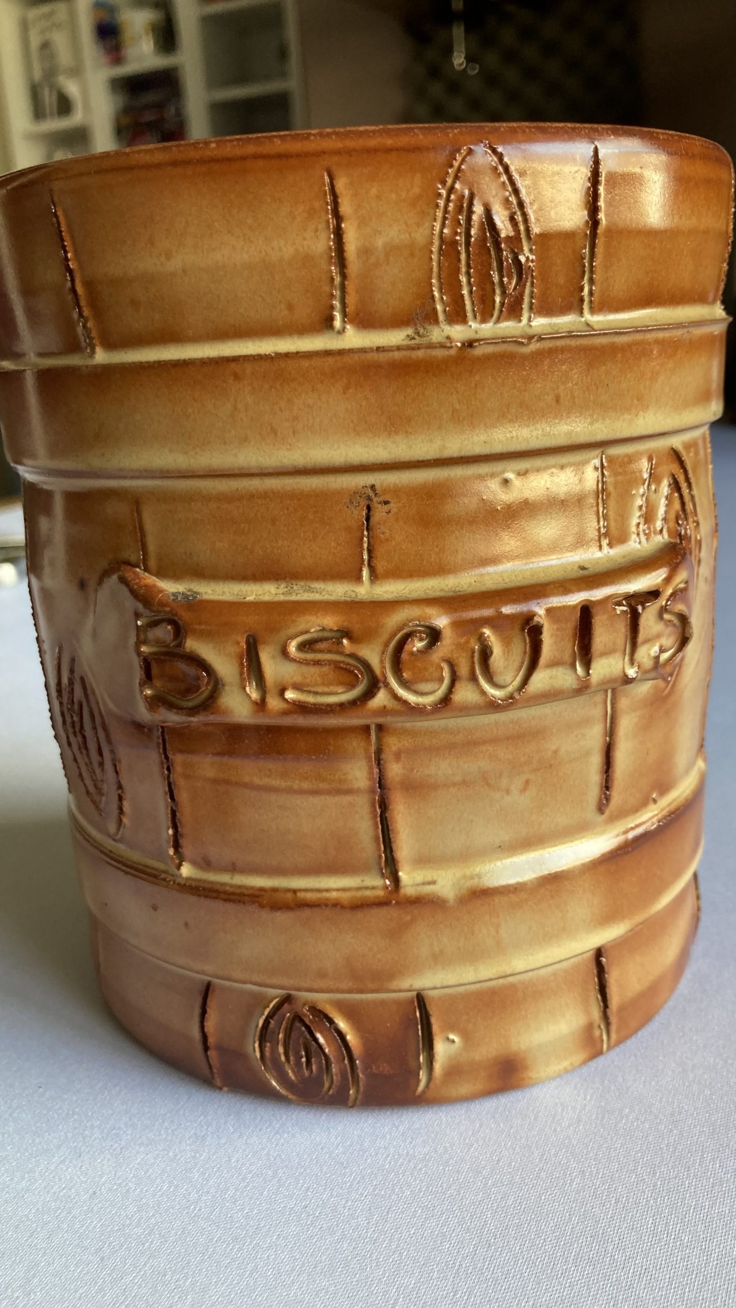 Karen's tat - her 'biscuit barrel of shame'