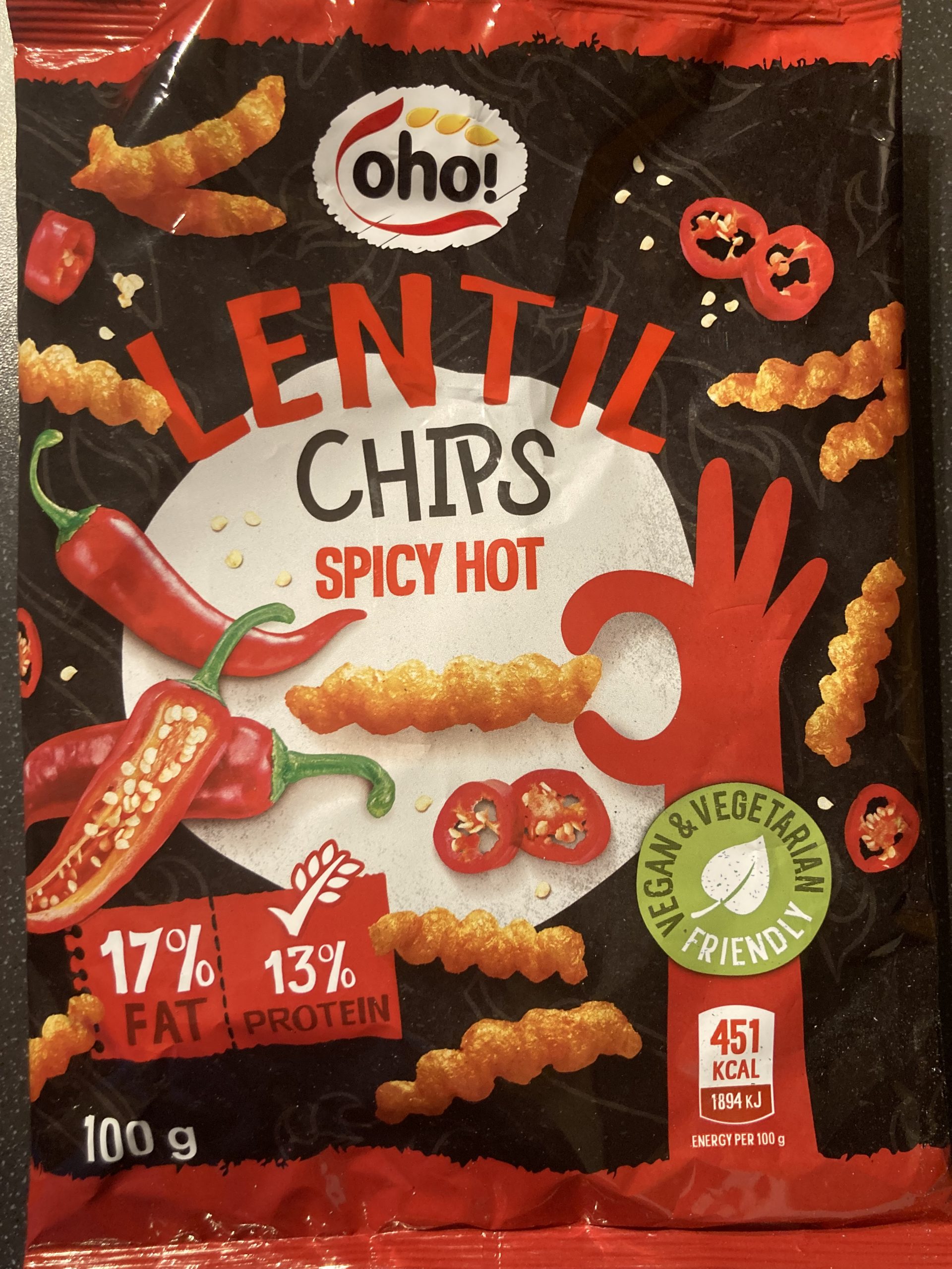 Oho! Lentil Chips 'Spicy Hot'