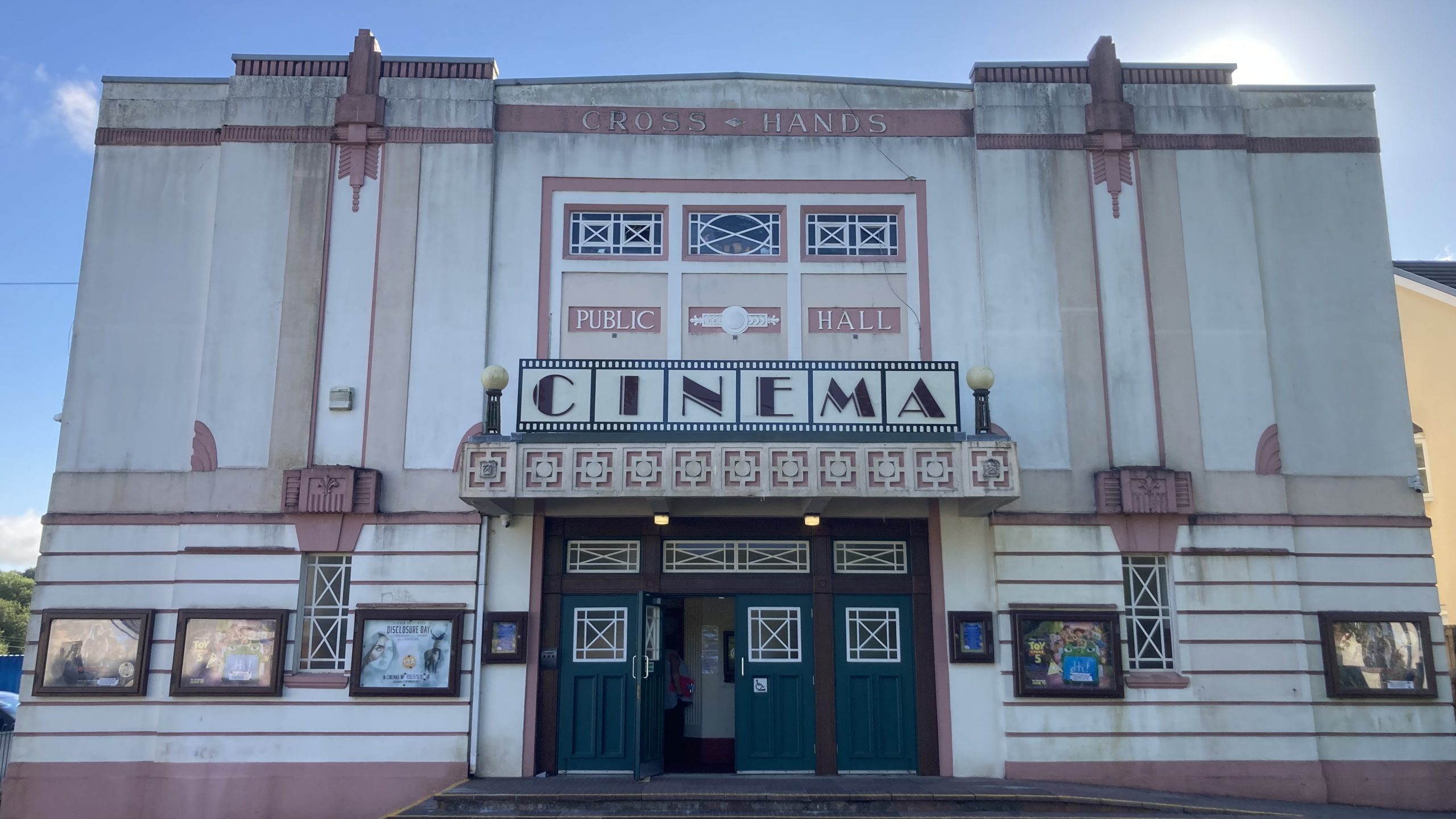 Outside 'Cross Hands Hall and Cinema' - photo by Adam