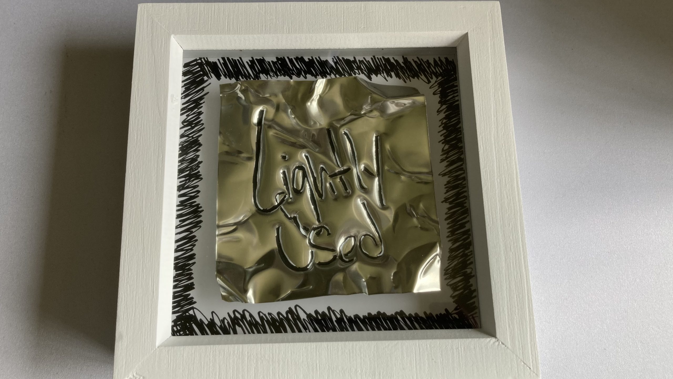 the 2rd Birthday present Karen handmade - a plaque of our logo