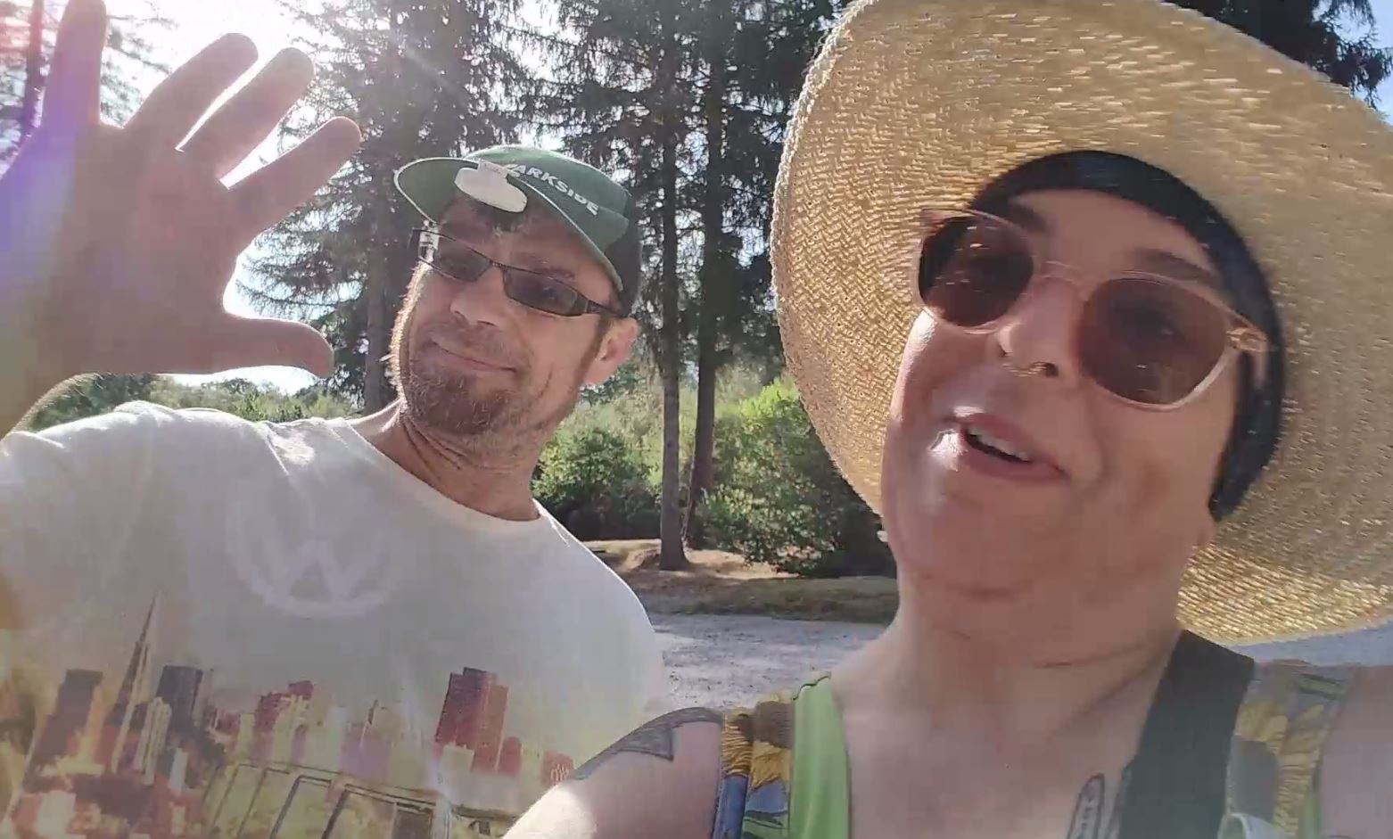 Adam and Karen wave goodbye