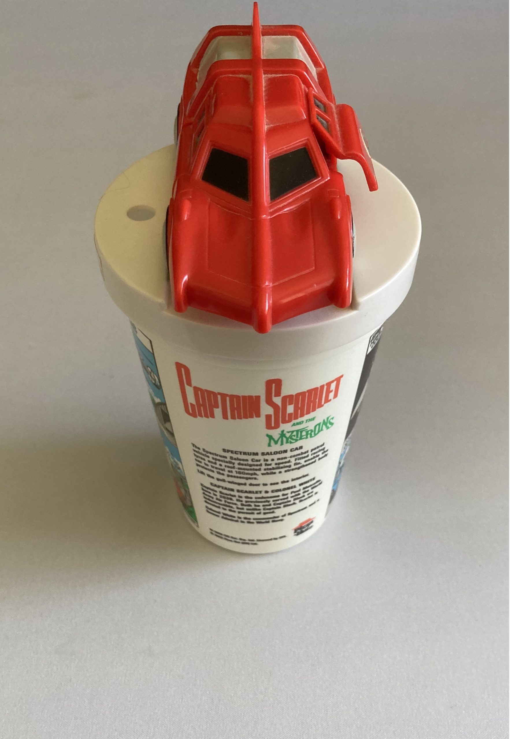 Karen's present to Adam - a 'Captain Scarlet' collectable mug from Pizza Hut